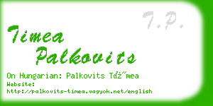 timea palkovits business card